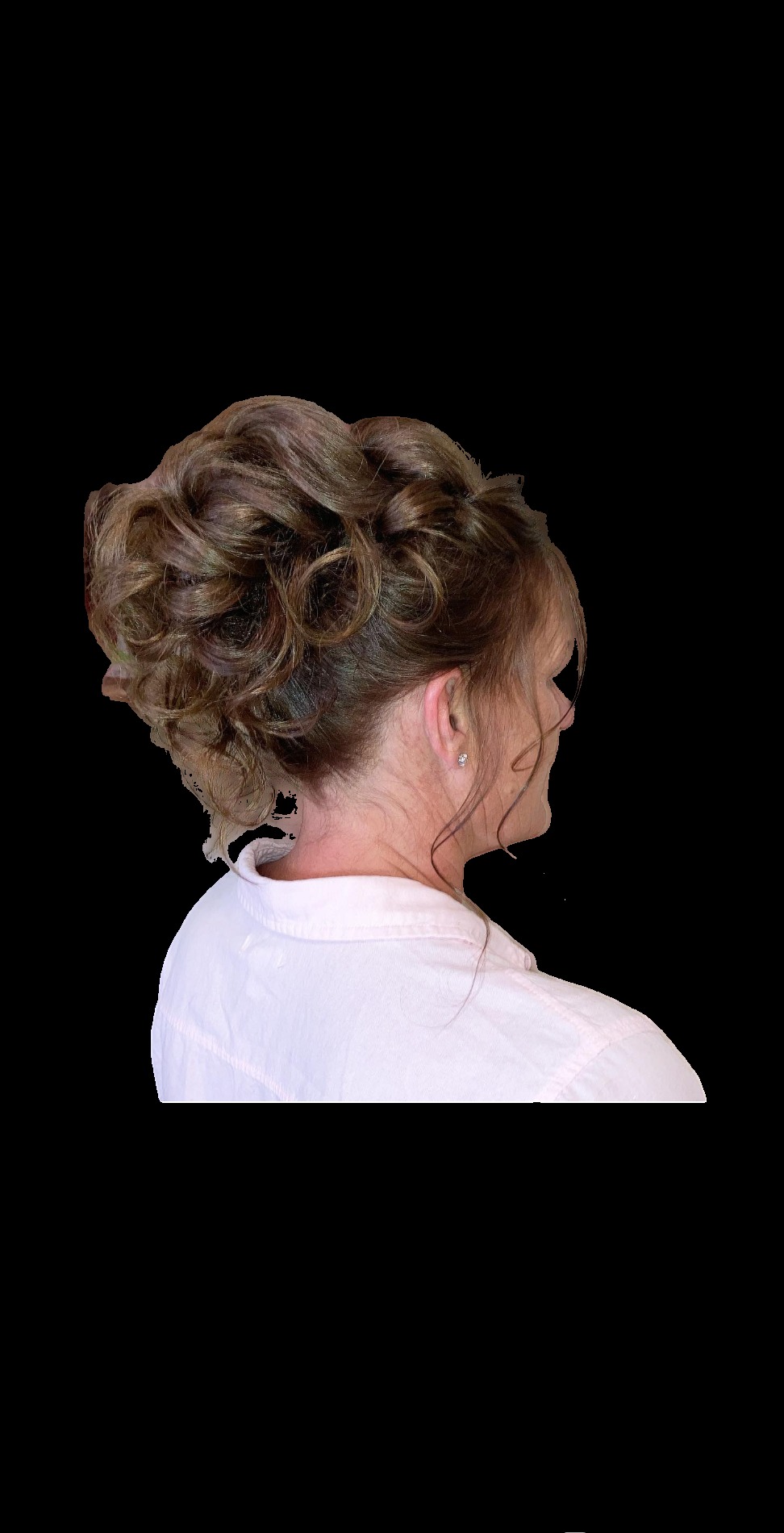 Soft curled updo for a wedding guest by Hair By Sess